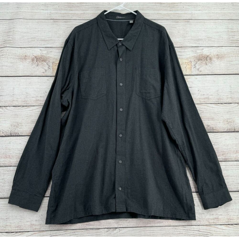 Toad&Co‎ 100% Organic Cotton Button Down Shirt Men's Size XXL Gray Long Sleeve